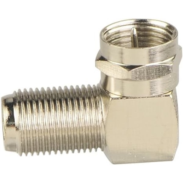 2-pakks rettvinklet F-type koaksial RG6-adapter