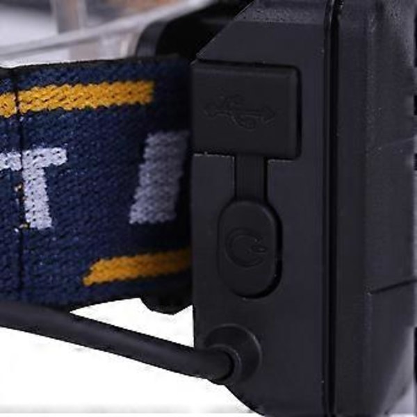 USB Ladattava 5LED Kirkas Otsalamppu Ulkoiluun, Retkeilyyn ja Kalastukseen