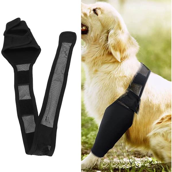 Hundarmbågsstöd, hundkompressionsknästöd, armbågs- och axelstöd, dysplasi, artrit, armbågsförhårdnader, trycksår, axelledsförskjutning (L)