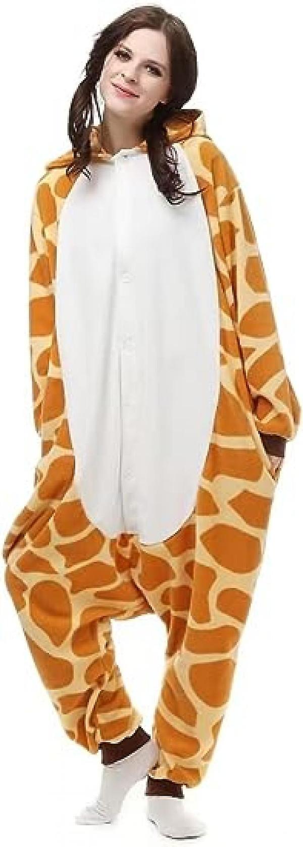 Dyrekostume med hætte, pyjamas, jumpsuit, cosplay. S. Giraf Giraffe S