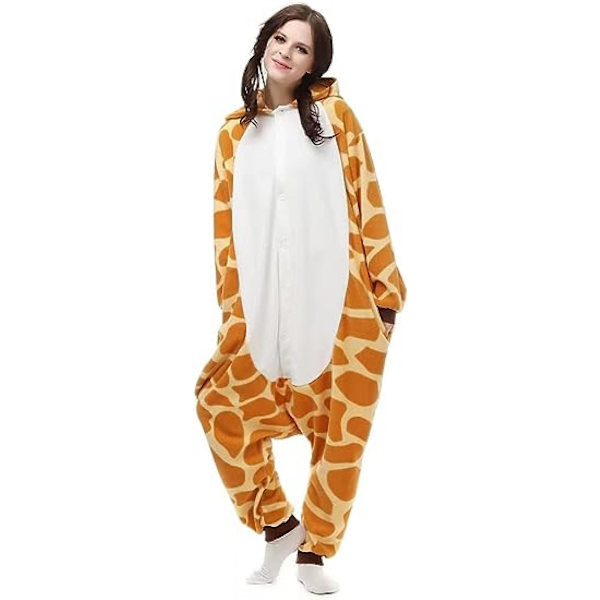 Flerkaraktär Djur Hooded Pyjamas Jumpsuit Cosplay Kostym.S.Giraff Giraffe S