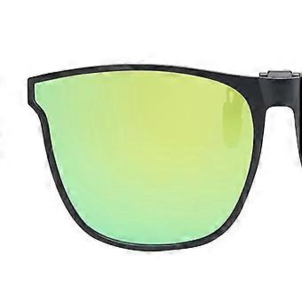 Polariserede Clip-on Solbriller til Mænd Kvinder Solbeskyttelse med Flip Up Anti-Glare Fiske- og Kørebriller - Gylden