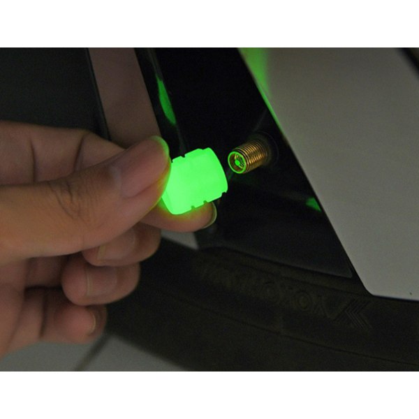 8 st fluorescerande universella lysande däckventilförlängningslock