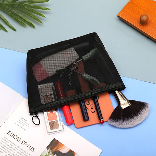 3 Styk Mesh Kosmetikposer Mesh Makeupposer Mesh Lynlåspose til