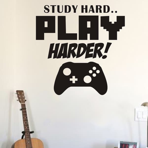 Study Hard vinyylitarra - seinäkoriste 20*8.66\"