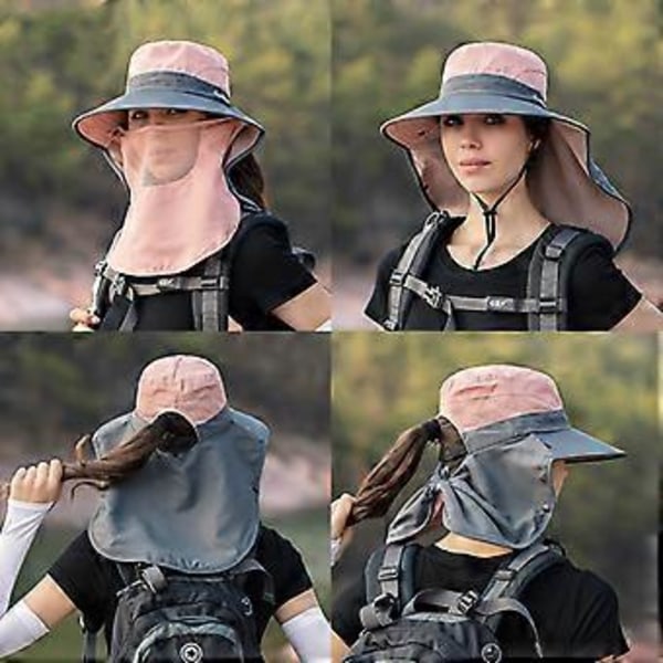 Dam Ponytail Sommar Sol UV-skydd Hatt Hopfällbar Bredbrättad Boonie Hatt red