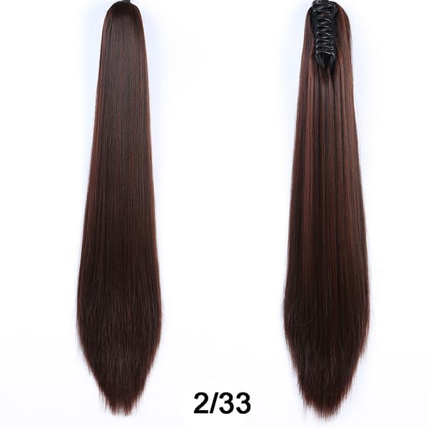 En bit (mörkbrun, ca 60 cm lång) Rak Hår Ponytail E