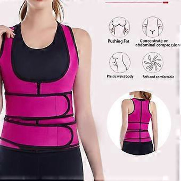 Dame Body Shaping Vest med Dobbelt Taljebånd Støtte Træning Træningsvest Korset Body Sculpting rosenrød L rose red L