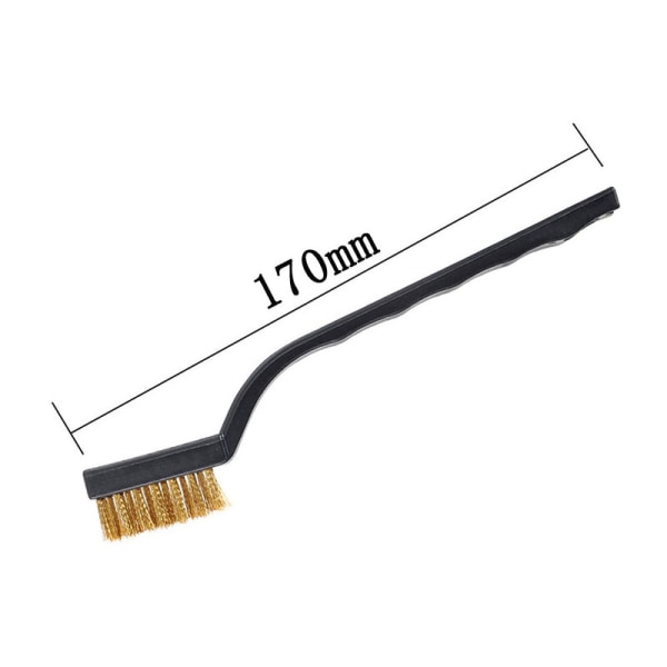 15 wire brushes with curved stainless steel brass and nylon handl