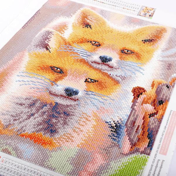 30 x 40 cm DIY 5D Diamantmålning Räv A