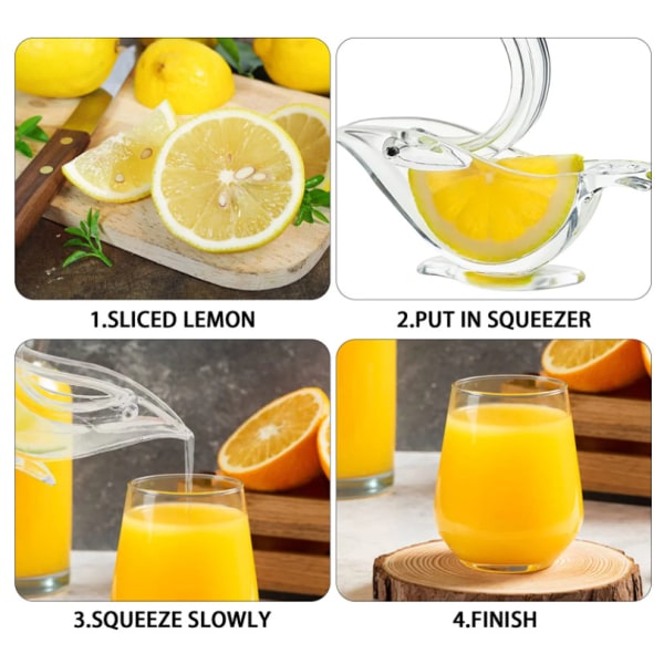2-pakke fugle sitronpresser, sitronpresser akryl manuell juice limepresser fugleform sitronskive kilepresser