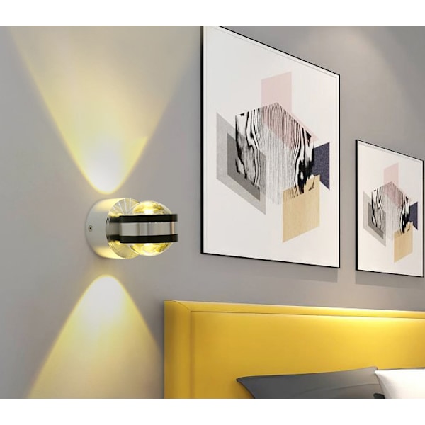 LED Vægskinne Dobbeltsidet Krystal Op Og Ned Sconce Indendørs Lys