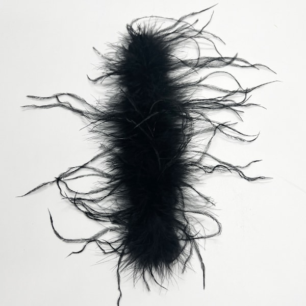 2 damefjer-armbåndstilbehør, velegnet til fester og bryllupper, søde, fluffy armbåndstilbehør til at klappe på håndleddet, sort