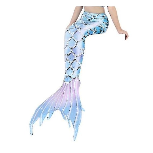 Mermaid Tails For Swimming For Kids And Adults With Monofin -allin.120.Light Blue