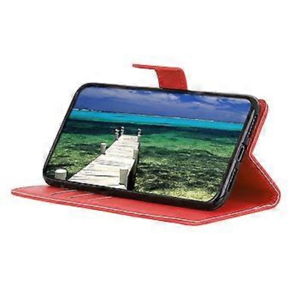 Plånboksfodral för Motorola Edge 60 Fusion 5G PU Läder Telefonskal Litchi Textur Red