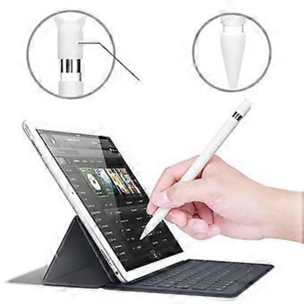 Myk silikon for etui til Pro Pencil 1. generasjon, beskyttende hylseholdergrep og nib-deksel tilbehørssett Beige Beige