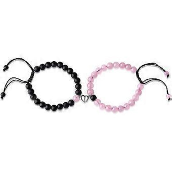 Par Matchende Krystal Armbånd Evigt Forhold Armbånd Smykker Gaver til Kæreste/Kæreste pink