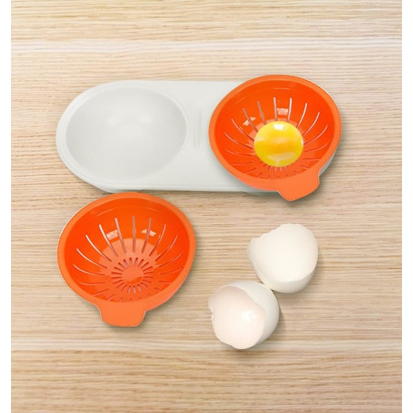 Microwave Egg Poacher, Steamer Egg, Double Layer Non-Stick Casser