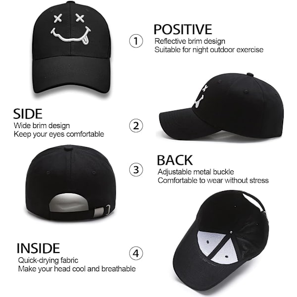 Baseballkeps, Bomull Anti-Sun Baseballkeps med Broderad, Man