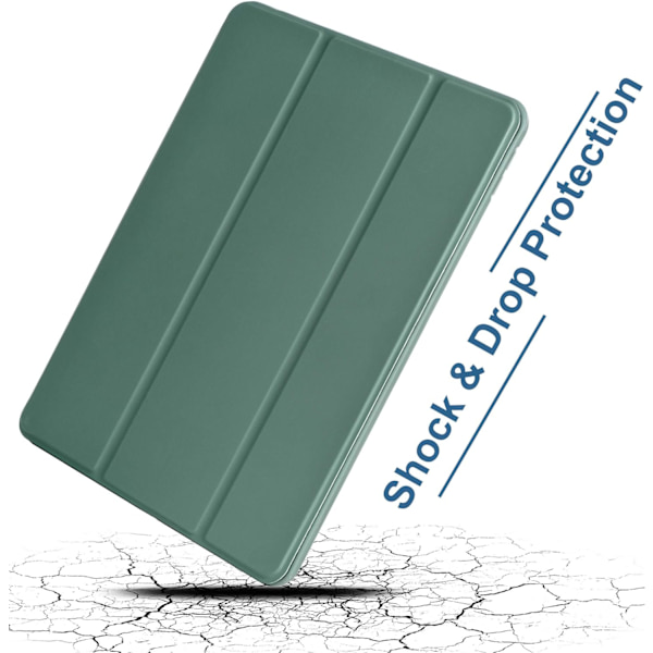 iPad 10,2 tommer Etui (9. generation 2021)  Auto Wake / Sleep Funktion Stående Cover, Grøn