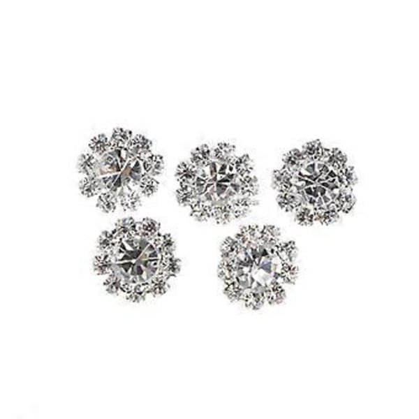 5 stk. 12 mm runde rhinestones skaftknapper syhåndverk pynt DIY annet