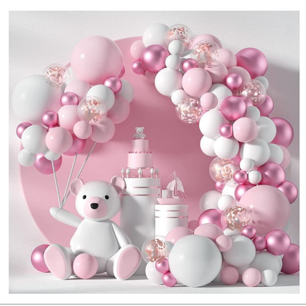 104 kpl Party Balloon Arch Garland Kit Pink Latex Confetti Balloon