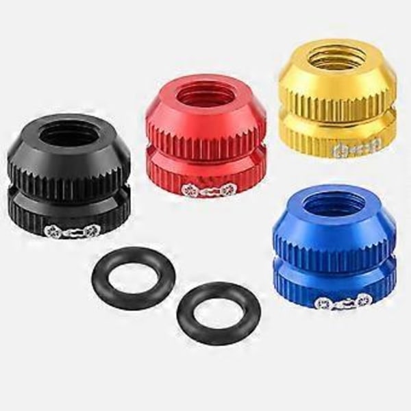 2-pack Cykel Inre Vakuumdäck Munstycke Låsskruv med Tätningsringar Dammskydd för Läckageförebyggande Röd Red