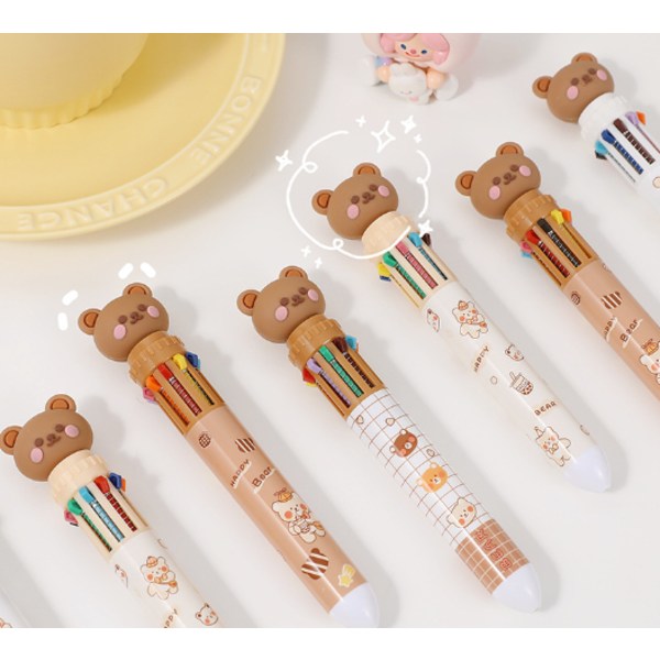 Firedelt pakke, 10 farger i 1 Pusheen-penn, original sammenleggbar