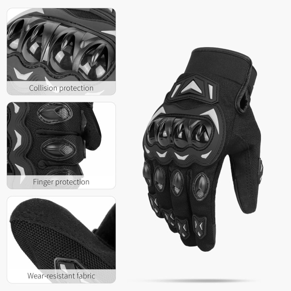 M-Motorcycle Gloves Pekskärm Full Finger Godkänd Motorcykel