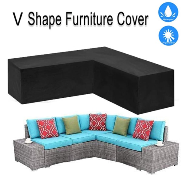 Corner Sofa Cover Garden Waterproof 210D Oxford Dustproof Cover (