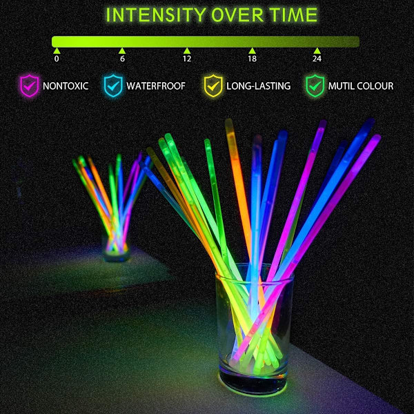 Glow Light Up Armband, Fluorescerande Ljusstavar Med Kopplingar