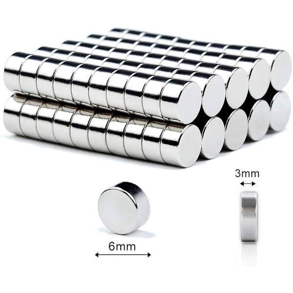 Små kylskåpsmagneter - 6 mm x 3 mm - Ultrastarka minineodymmagneter