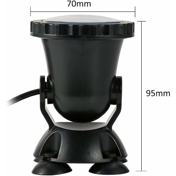 Akvarium Floodlight med Base IP68 3.5W 12V Spot Lampe Multifarvet