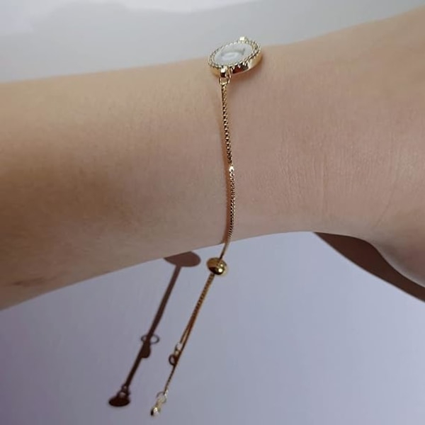 Guld Armbånd til Kvinder Skal Initial Bogstav Charm Armbånd med