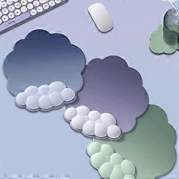 Molnformad Handledsstöd Musmatta Halkfri Bas Färgglad PU Mjukt Memory Foam Smärtlindringsmatta för Gaming Musmatta djuplila grå pur deep purple gray pur
