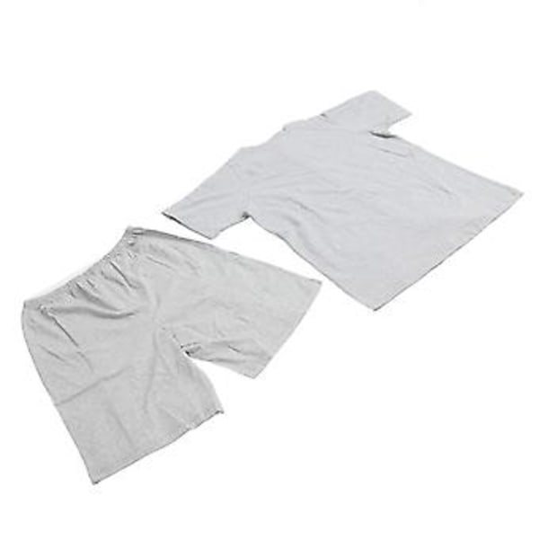Avrivningsbar Skjorta Byxor Set Kortärmad Universal Unisex Delad Tryckknapp Topp Byxor för Postoperativ Infusion (XL) XL