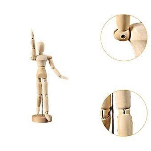 Kunstnerisk Træ Mannequin, Træ Mandlig Mannequin, Dukke Ornament Stand, Figur Model, Leddelt Mannequin, Fleksible Kropsled til Kontor (M) M