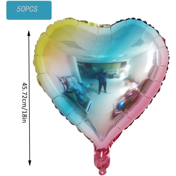 50 kpl sydänpalloa, foliosydänpallo, syntymäpäiväjuhlapallot,