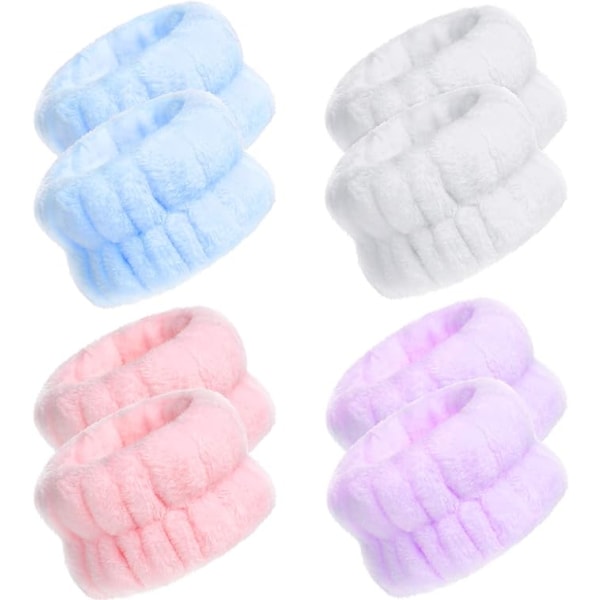4 par handledsskydd (vit, rosa, blå, lila), Spa handledsskydd