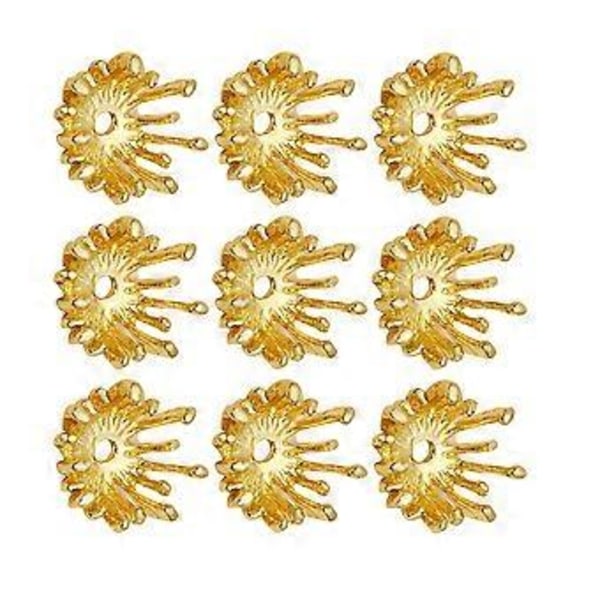 50 kpl 14 mm metalliseos kukka emi muotoilu riipuksia DIY korut valmistus tarvike kaulakorulle rannekorulle (Kultainen)