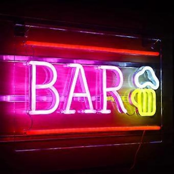 Öl Neonskylt BAR Bokstav Neonskylt 3D Konst LED Neon Vägglampa