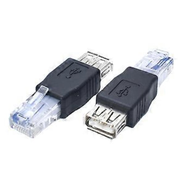 2 kpl Nopea USB Naaras - RJ45 Uros Ethernet-sovitin USB Siirto Verkkopistokkeet Sovitin Toimistokäyttöön