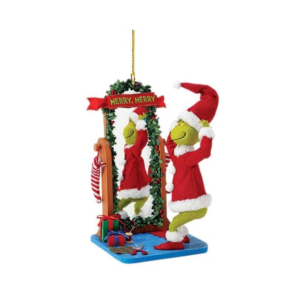Jule Grinch Hængepynt Statue 2D Flad Akryl Vedhæng Julepynt-3