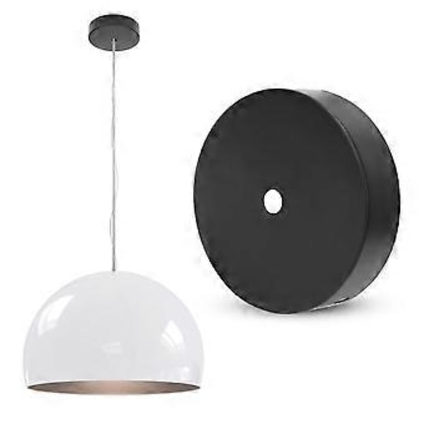 Aluminium Rund Form Taklampa Lampfot Glödlampshållare DIY Ljustillbehör Svart