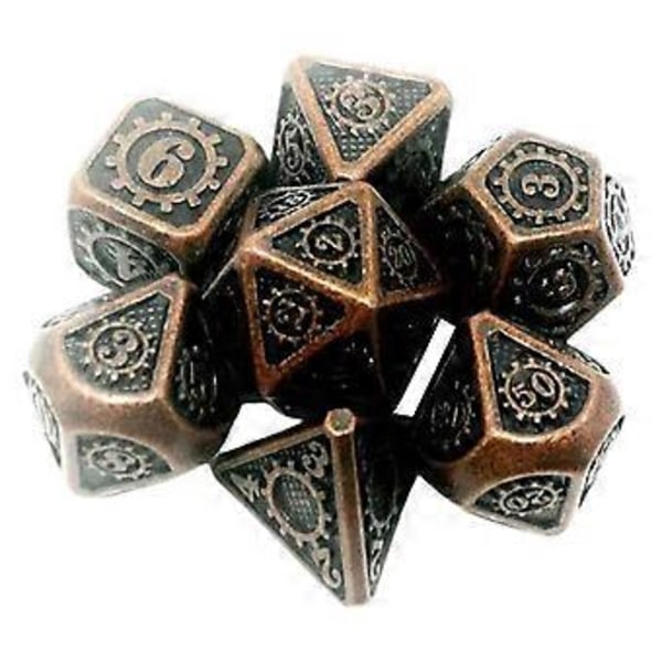 7 stk./pakke Polyhedral Zinklegering til Drageskæl DnD RPG Brætspil Terninger (03) 3