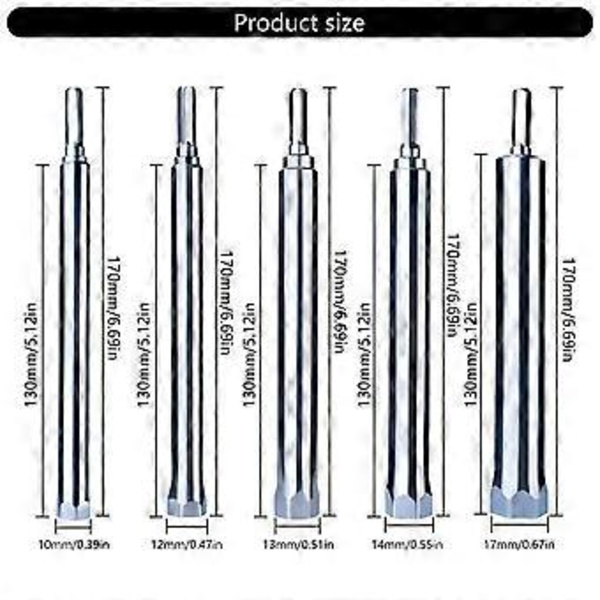 Korroosionkestävä katon tasoitusholkki 1/4\" kuusiokantaväännin mutterien nopeaan ja helppoon asennukseen 5 piece set
