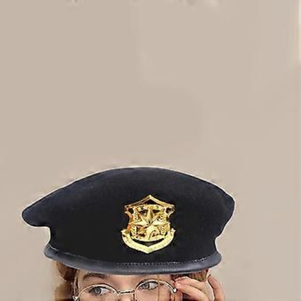 Sjømannshatt Kostymehatt Vår Høst Beanie Fancy Dress for Voksne Beret Hatt Ullcaps for Maskeradeball Sceneopptreden (Svart)