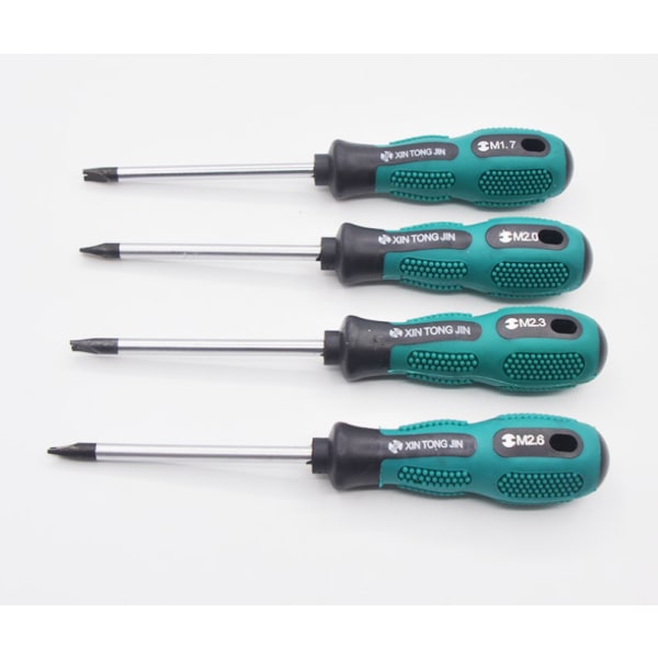 4-pack skruvmejselbitssats med U-formad magnetisk spårskruvmejsel
