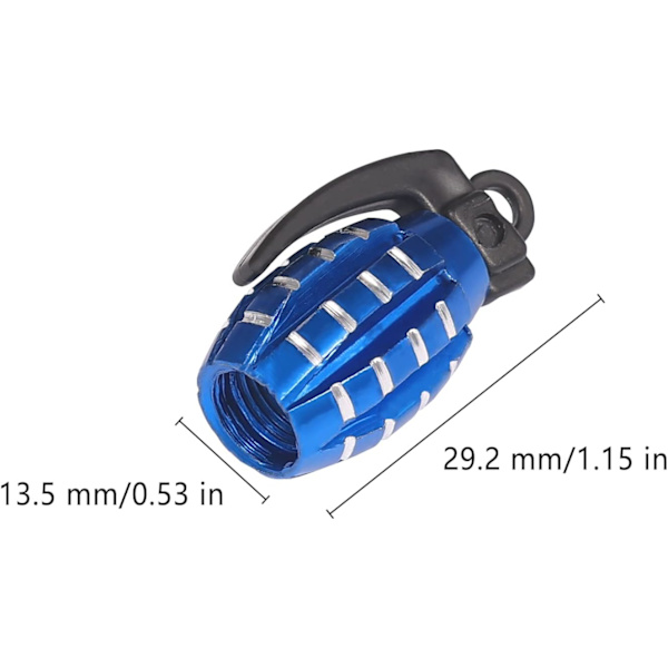 4 stk. Aluminium Auto Ventilhætte, Heavy Duty Håndgranat Stil Ventil