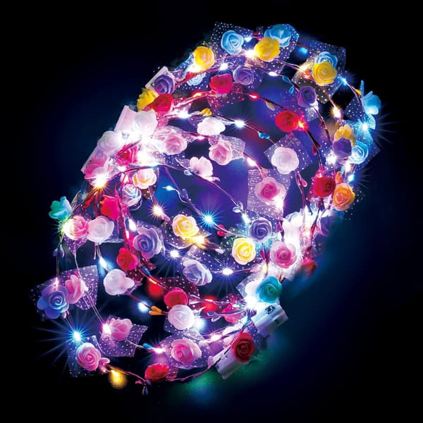 7 st LED Blomsterkrans, LED Blomsterkrans Hårband Luminous LED